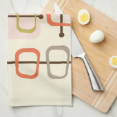 1950s Abstract Art Hollow Rocks Chartreuse Green キッチンタオル (四つ折り)