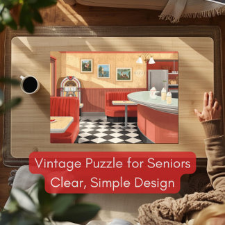 1950s American Diner Puzzle – Vintage Jukebox ジグソーパズル