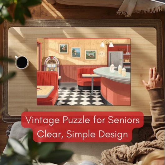 1950s American Diner Puzzle – Vintage Jukebox ジグソーパズル