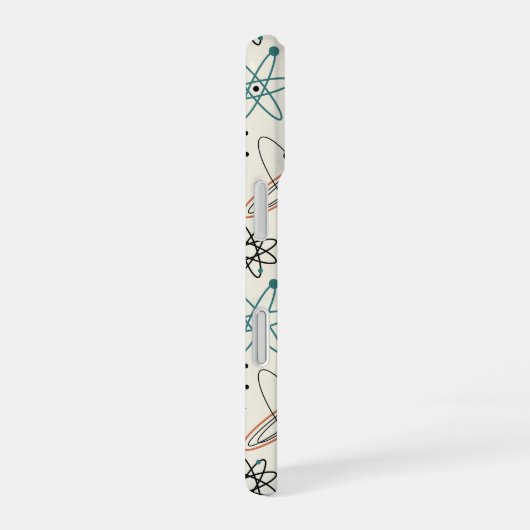 1950s Atomic Era Space Age Mid-century Pattern iPhone 16ケース (右側面)