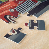 1950s Country Road & Red Pickup Truck for Seniors ジグソーパズル (側面)