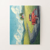 1950s Country Road & Red Pickup Truck for Seniors ジグソーパズル (縦)