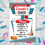 1950's Diner Vintage Menu Poster ポスター<br><div class="desc">Celebrating your next special birthday or celebration in the timeless 1950's Diner theme. Go all out and create these cute customized diner poster menus! These feature teal, white, red and black, with checked pattern and a 1950's Invite Central also has matching invitations and favor tags and other party printables in...</div>