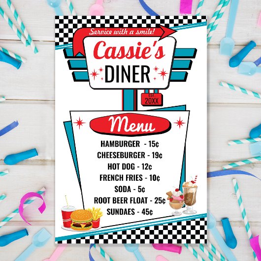 1950's Diner Vintage Menu Poster ポスター