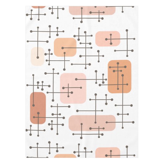1950s Eames Era Art Crosshairs Orange テーブルクロス (正面)
