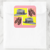 1950s fedoraとwingtipシューズプリント スクエアシール (バッグ)