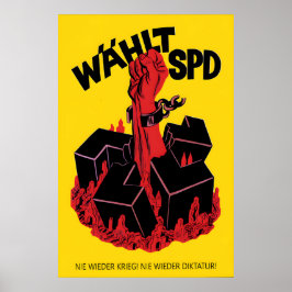 1950s German Election Poster Never again! Labour ポスター