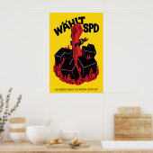 1950s German Election Poster Never again! Labour ポスター (キッチン)