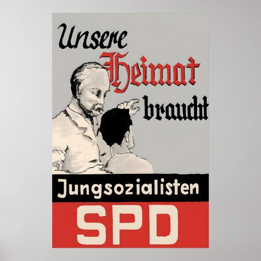 1950s German Labour Party Election Poster SPD ポスター (正面)