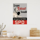 1950s German Labour Party Election Poster SPD ポスター (キッチン)
