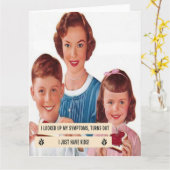 1950s Housewife Looks Up Symptoms カード (黄色い花)