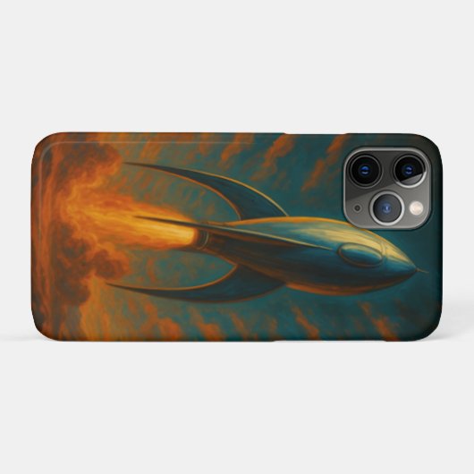 1950s inspired rocket ship  Case-Mate iPhoneケース (裏面(横))
