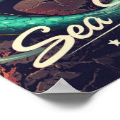 1950s Mermaid Pin-Up – Retro Sea Siren Pop Art  ポスター (角)