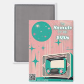 1950s Music QR Code Magnet Dementia Gift マグネット (正面/裏面)