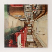 1950s Retro American Diner Watercolor ジグソーパズル (横)