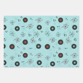 1950s Retro Music Records ラッピングペーパーシート