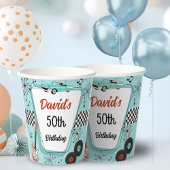 1950's Retro Red & Blue Birthday Party  紙コップ