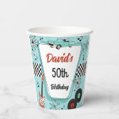 1950's Retro Red & Blue Birthday Party  紙コップ (裏面)