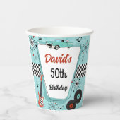 1950's Retro Red & Blue Birthday Party  紙コップ (正面)