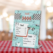 1950's Retro Red Diner Menu 台座サイン