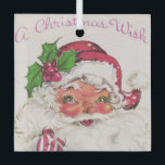 1950s Retro Vintage Christmas Santa ガラスオーナメント<br><div class="desc">1950s Retro Vintage Christmas Santa Ornament.</div>