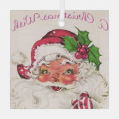 1950s Retro Vintage Christmas Santa ガラスオーナメント (裏面)