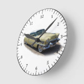 1950s S61クラシック車時計 ラウンド壁時計 (傾斜)