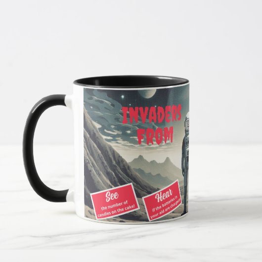 1950s Sci-Fi映画ポスターあなたの顔誕生日 マグカップ (左)