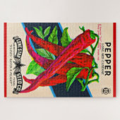 1950s seed packet cayenne pepper print ジグソーパズル (横)