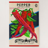 1950s seed packet cayenne pepper print ジグソーパズル (縦)