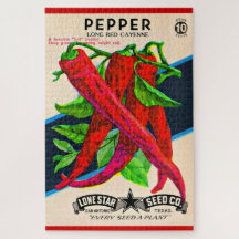 1950s seed packet cayenne pepper print