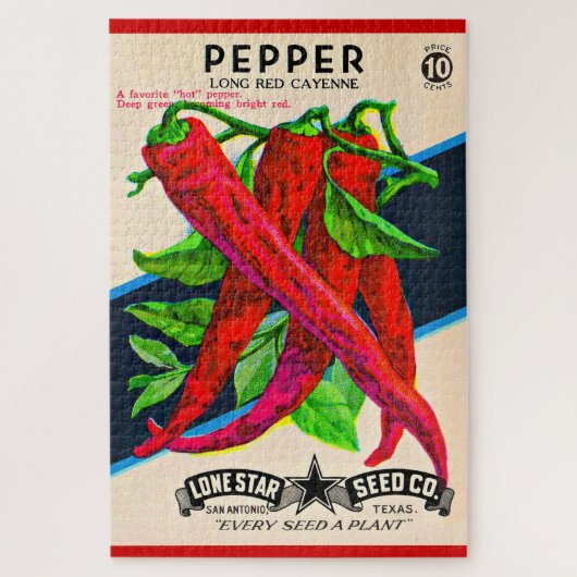 1950s seed packet cayenne pepper print ジグソーパズル (縦)