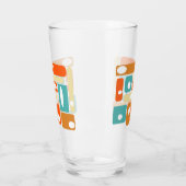1950s Style Turquoise Orange Geometric Mid Century タンブラーグラス (左)