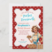 1950s The Perfect Housewife Retro Bridal Shower 招待状 (正面)