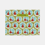 1950's Vintage Christmas フリースブランケット (正面(横))