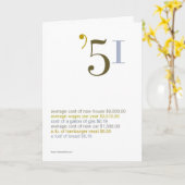 1951の誕生日のおもしろい事実 カード (黄色い花)