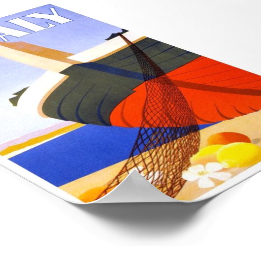 1951夏のイタリアでのヴィンテージ旅行ポスタイタリアンー ポスター (角)