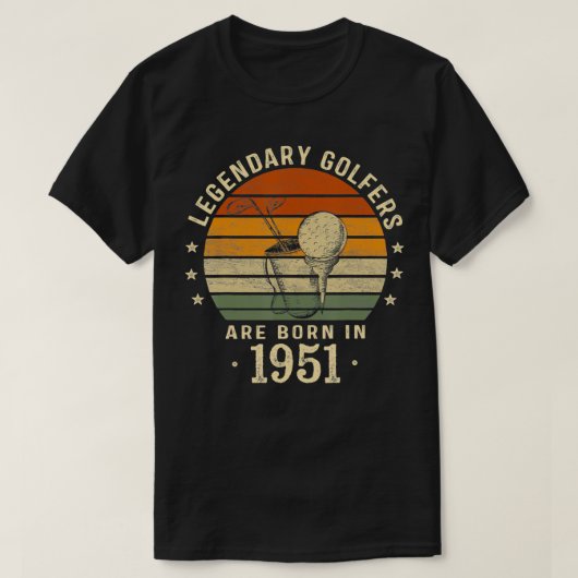 1951年に伝説的なゴ生まれルファーが71誕生日Gに誕生 Tシャツ (デザイン正面)