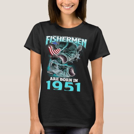 1951年の素晴らし唯一の釣り人の魚釣りBir Tシャツ (正面)