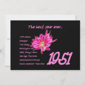 1951年の誕生年のヒットソングの誕生会 招待状 (正面)