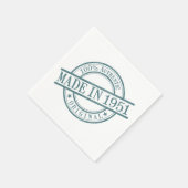 1951年の誕生年間の丸ゴム印ロゴで作られる スタンダードカクテルナプキン (角)