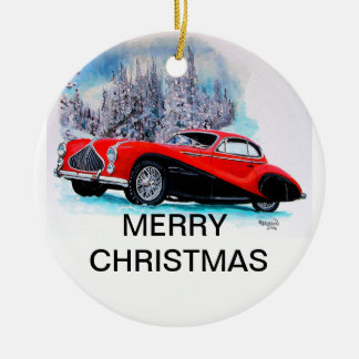 1951年のTalbot-Lago T26 GSのクーペのクリスマスカード セラミックオーナメント
