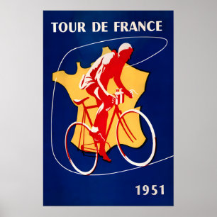 1951年フランス自転車レースポスタープリント ポスター