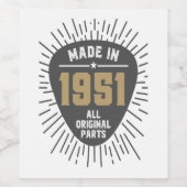 1951年メイド贈与 ワインラベル (シングルラベル)