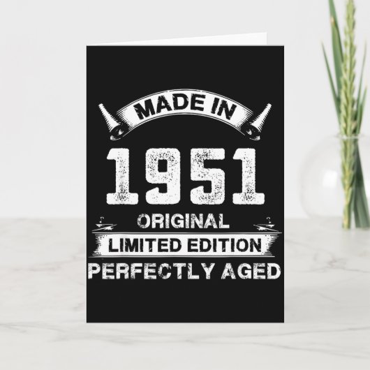 1951年生まれのレジェンドのための75歳の誕生日ギフト 75歳 カード (正面)