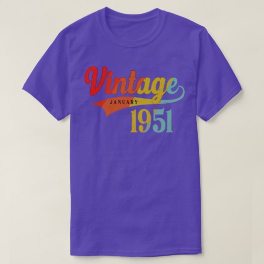 1951年1月誕生日ヴィンテージ1951年1月素晴らし Tシャツ (デザイン正面)