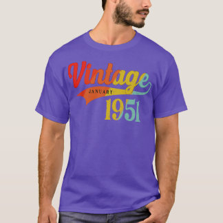 1951年1月誕生日ヴィンテージ1951年1月素晴らし Tシャツ