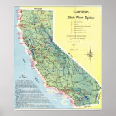 1951年 カリフォルニアの詳細地図 ヴィンテージ ポスター (正面)