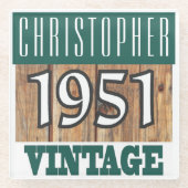 1951生まれ年のヴィンテージ ガラスコースター (正面)