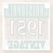 1951生まれ年のヴィンテージ ガラスコースター (裏面)